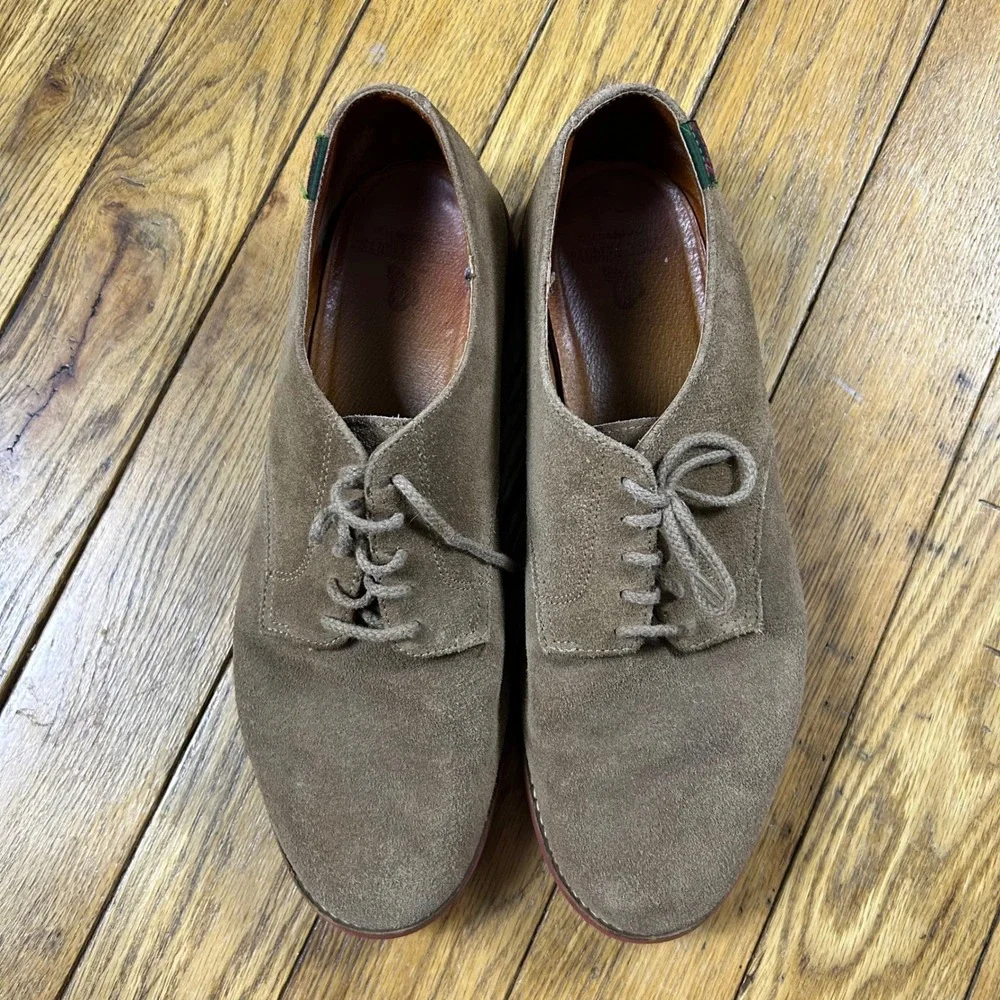 G.H. Bass Suede Desert Boots Taupe Red‎ Sole Lace Up Men Size 13